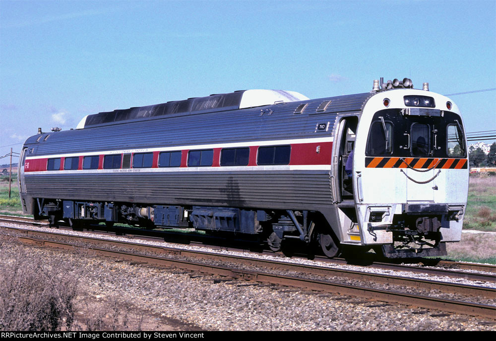 Department of Transportation SPV T10 waits in siding at Ponto.